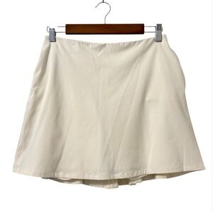Nike Dri Fit Tennis Skirt S Cream Pleated Lace Inset Athletic‎ Skort Preppy